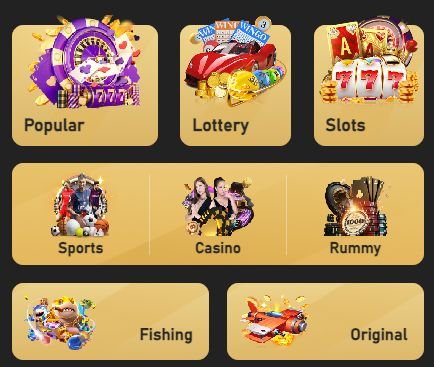 BDG Game की game categories — Popular, Lottery, Slots, Sports, Casino, Rummy, Fishing और Original